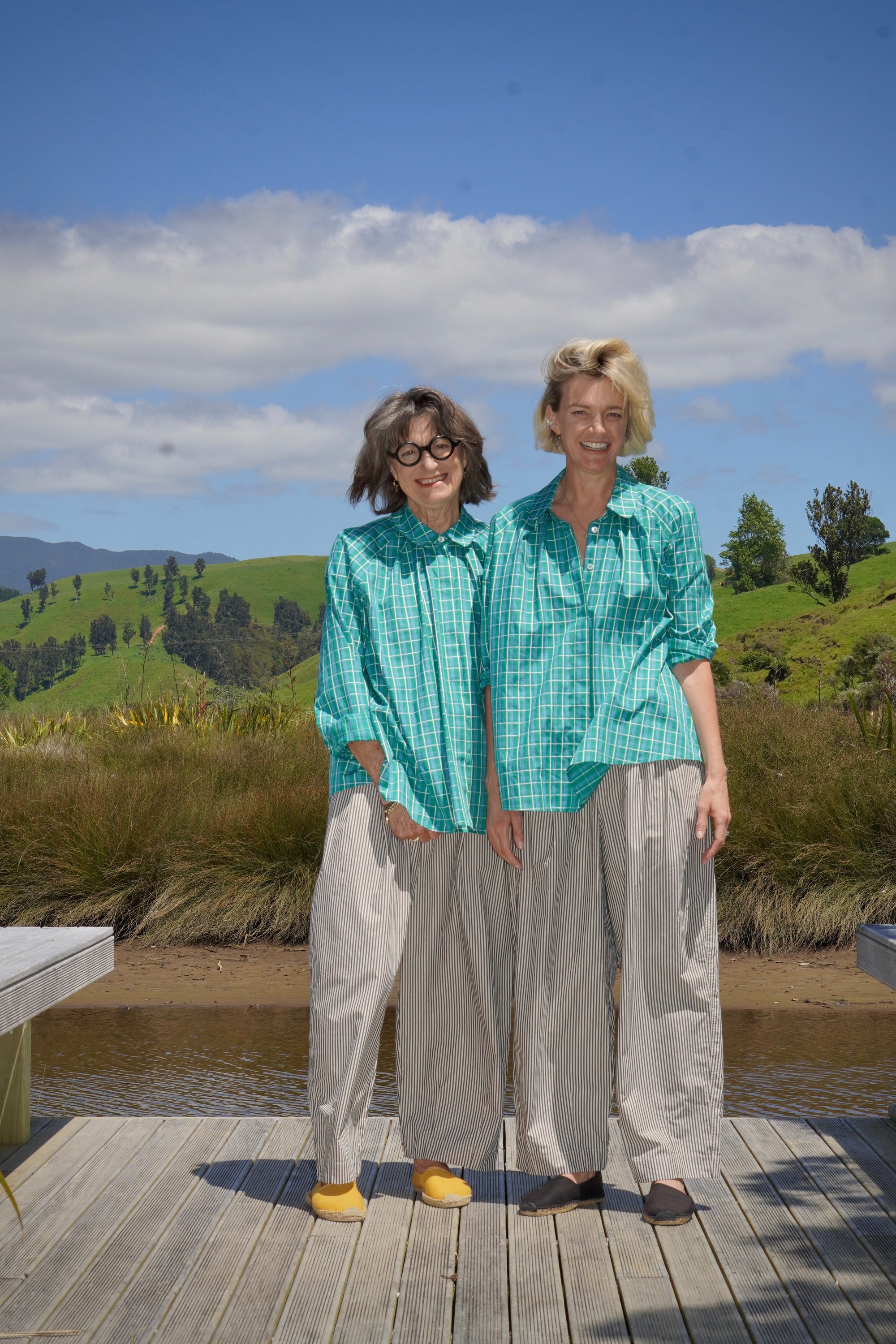 TOKYO TROUSER Beige Brown Stripe Cotton