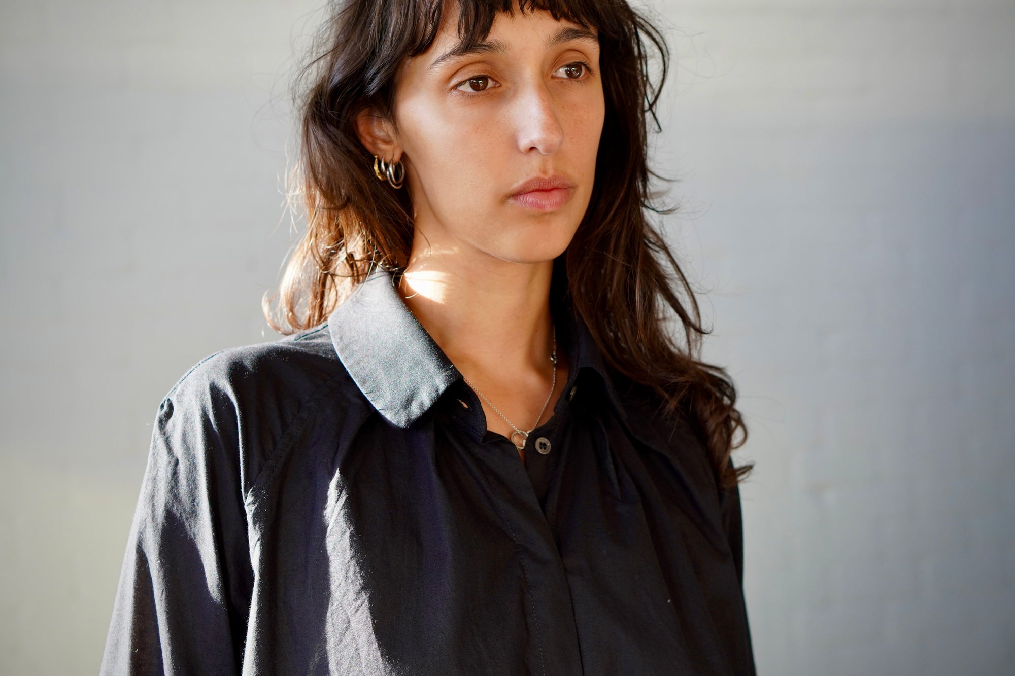 Vitals Belle Shirt 100% Cotton Voile Black