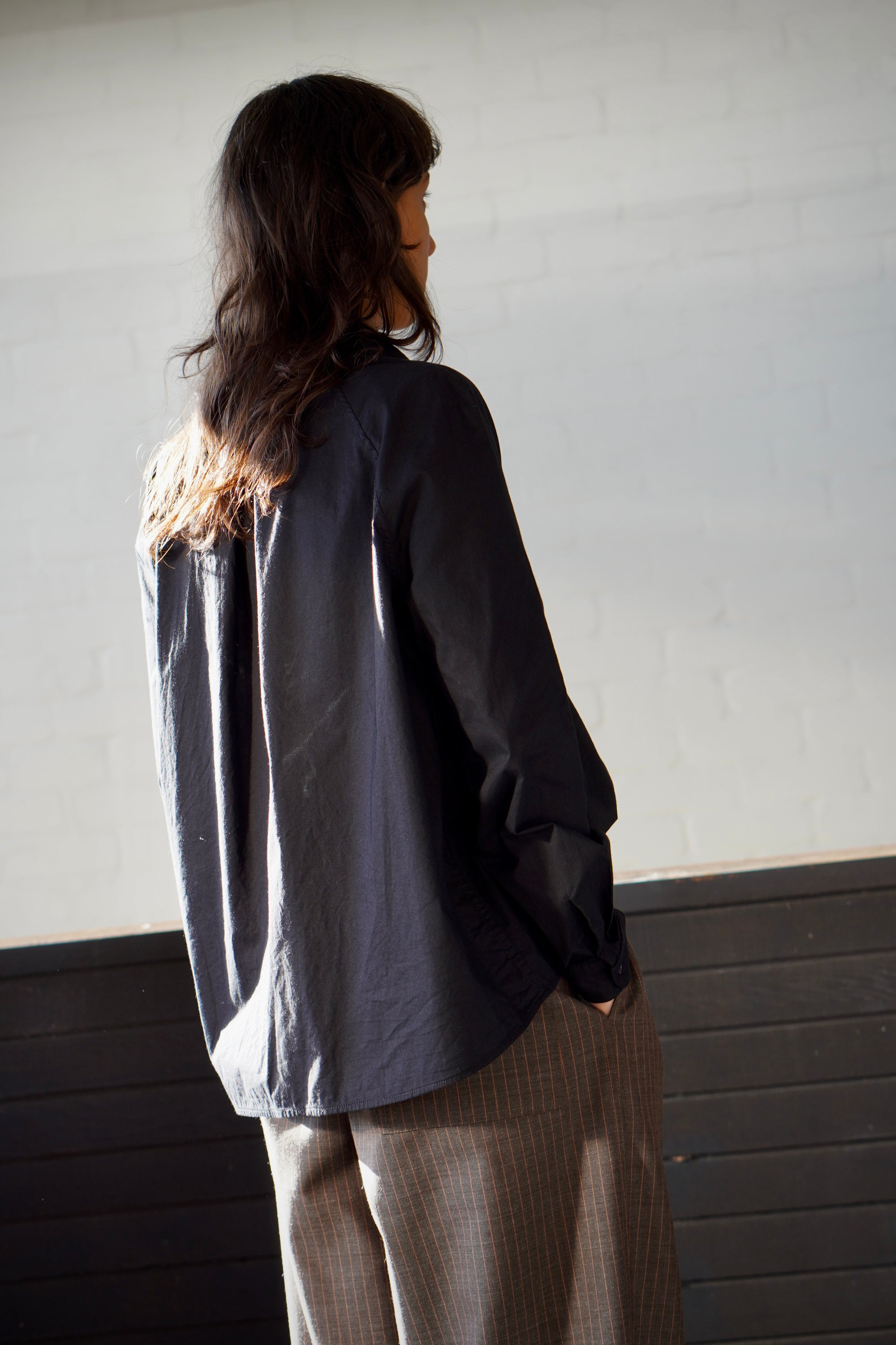 Vitals Belle Shirt 100% Cotton Voile Black
