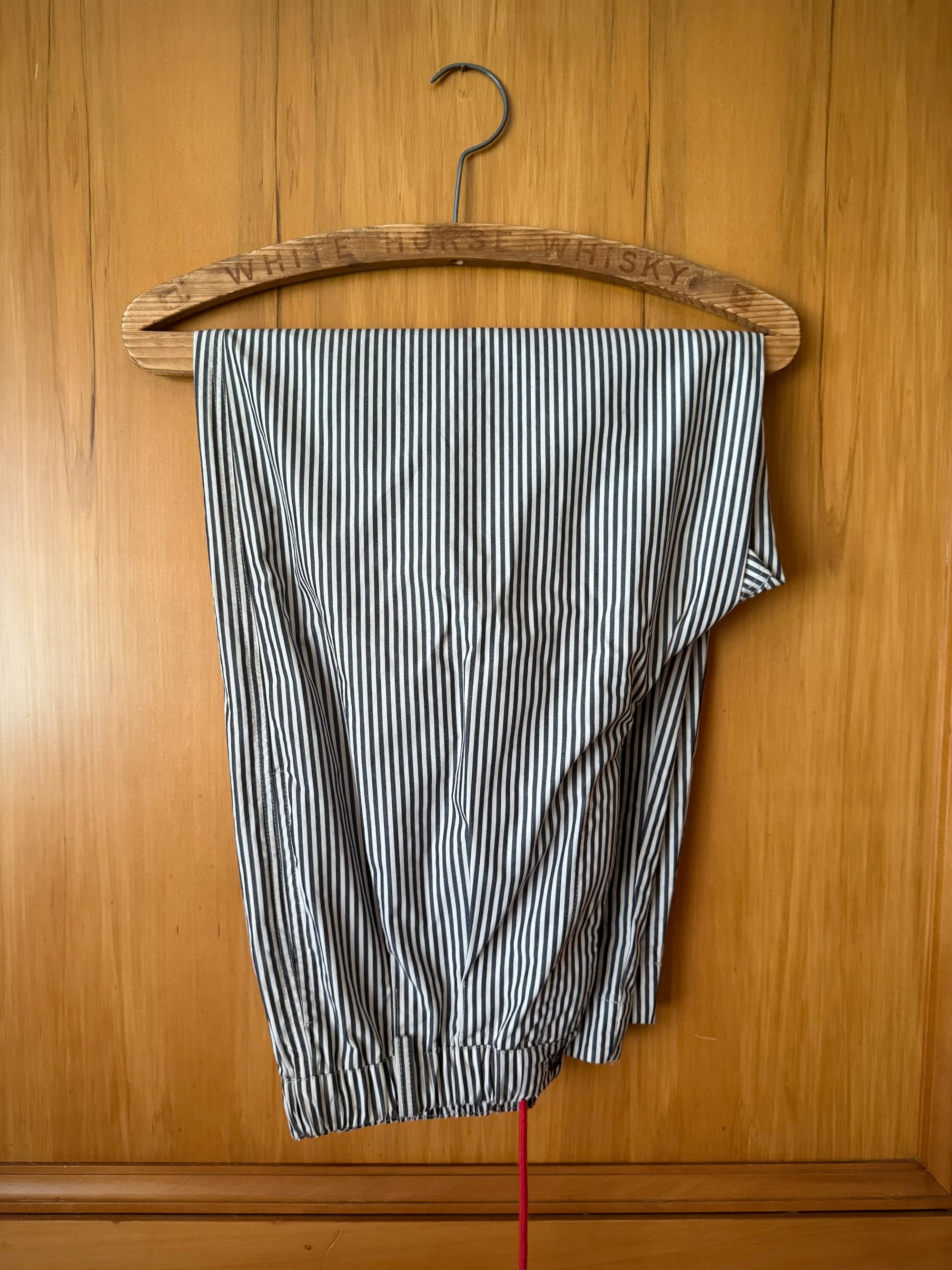 TOKYO TROUSER Beige Brown Stripe Cotton